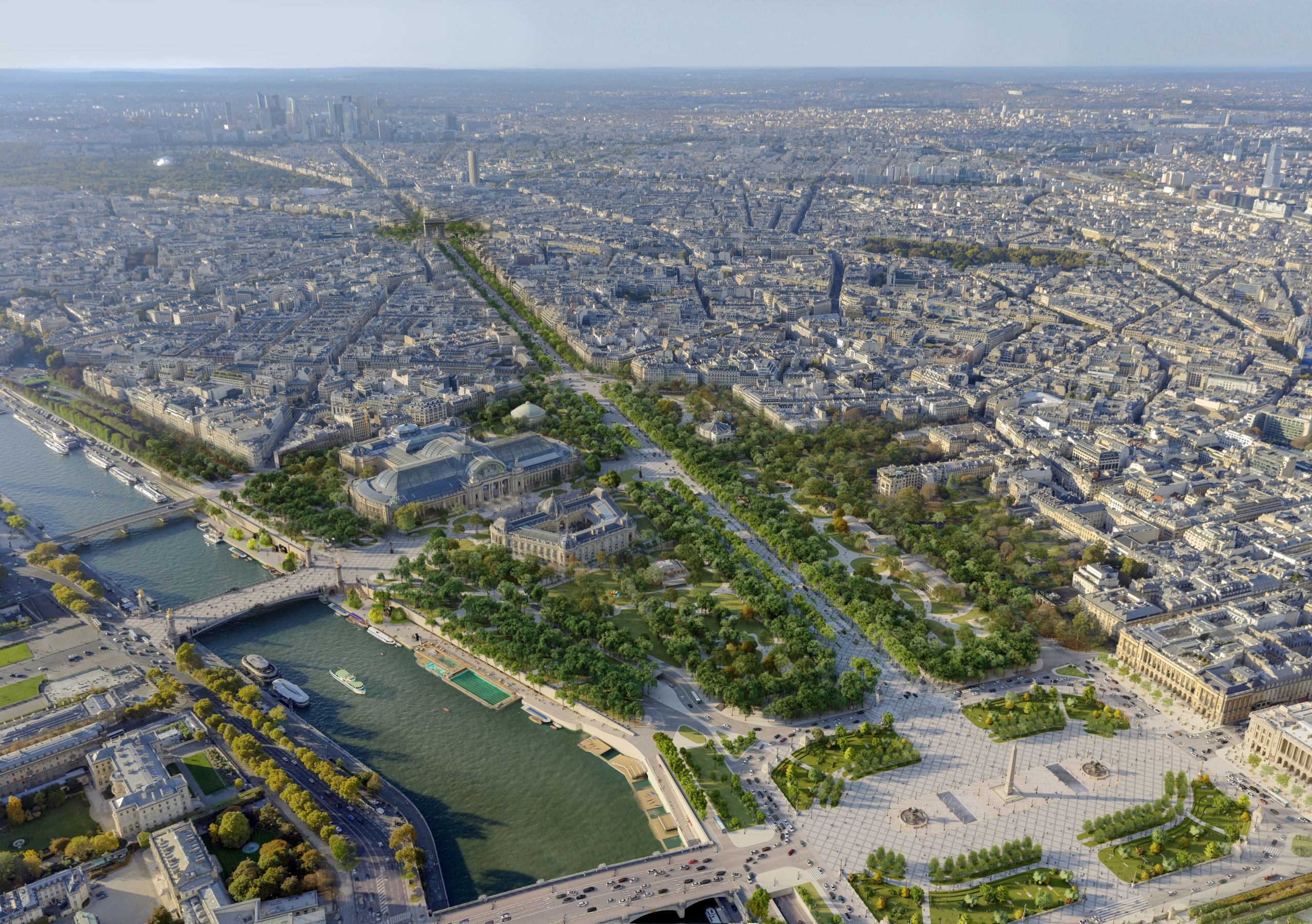 Jardin des Champs Élysées aérienne ©PCA-STREAM